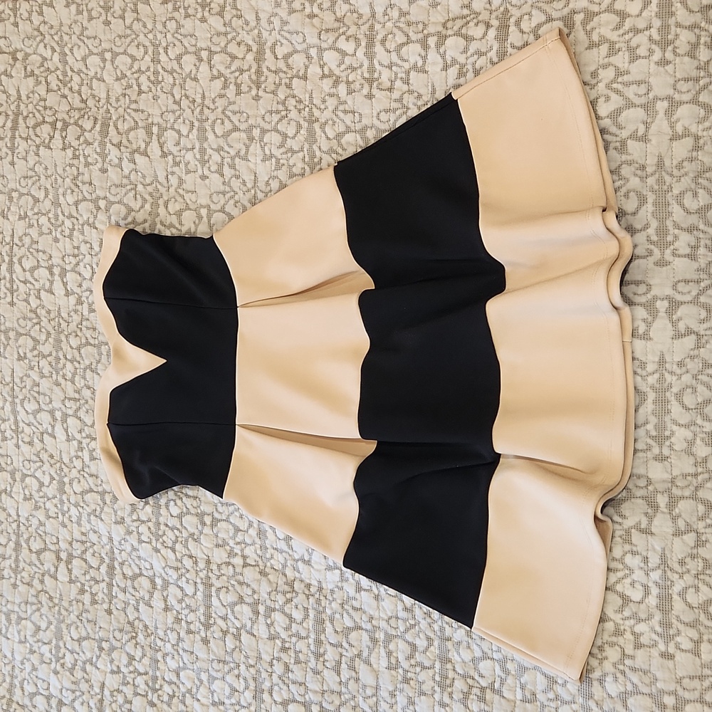 Strapless Wide-stripe Full-skirt Mini Dress